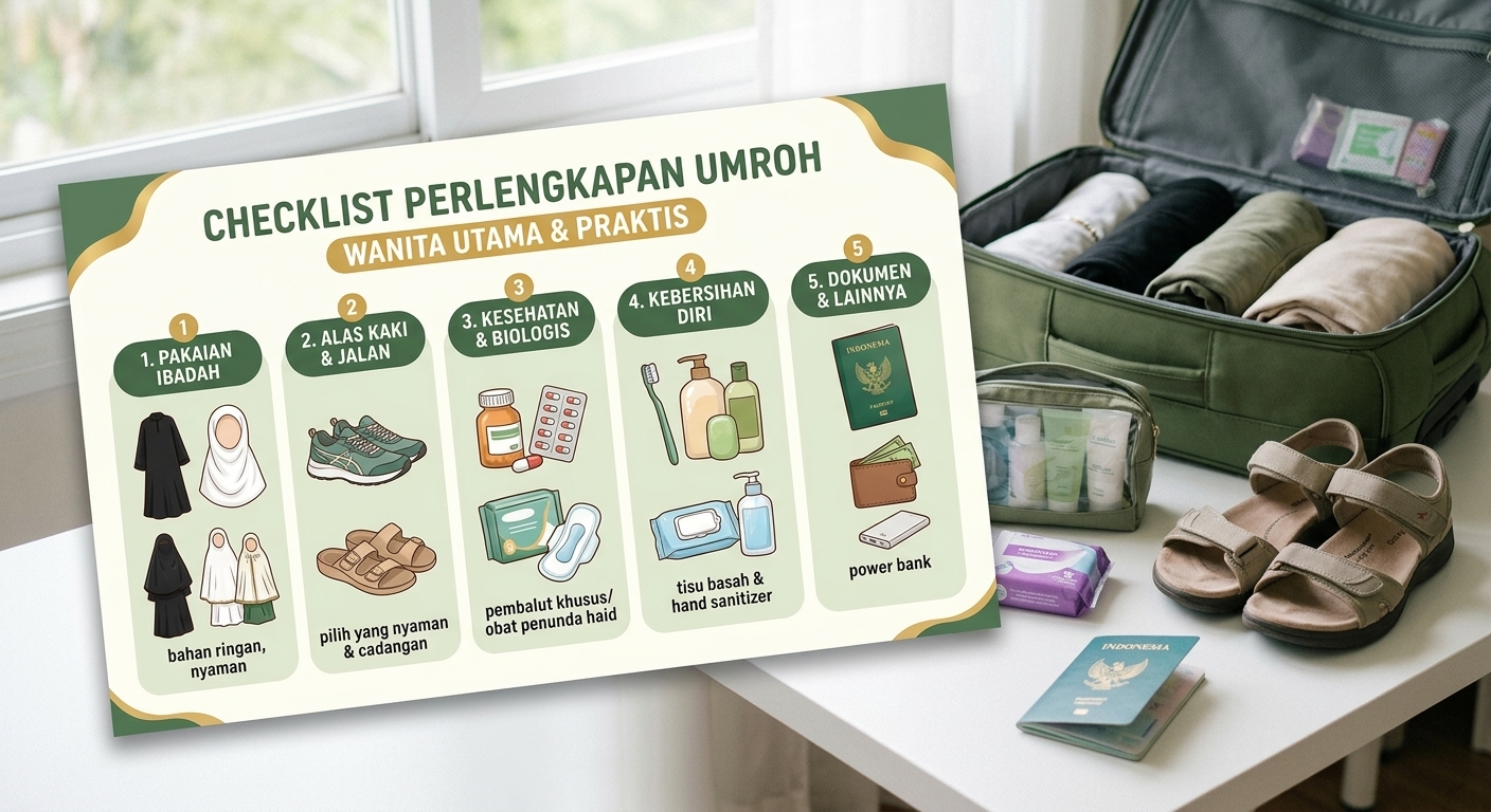 Perlengkapan Umroh Wanita: Checklist Lengkap Agar Tak Ada yang Tertinggal