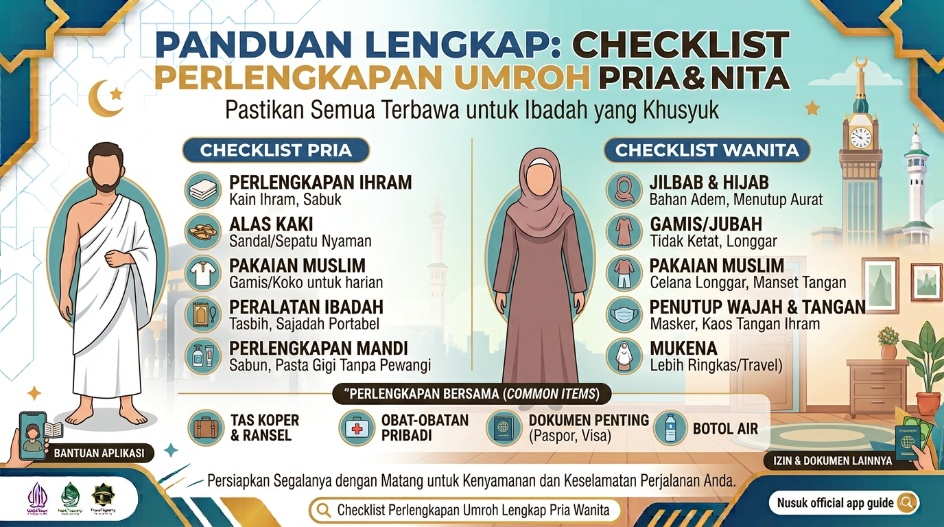 Perlengkapan Umroh Lengkap: Checklist Pria dan Wanita dalam Satu Panduan