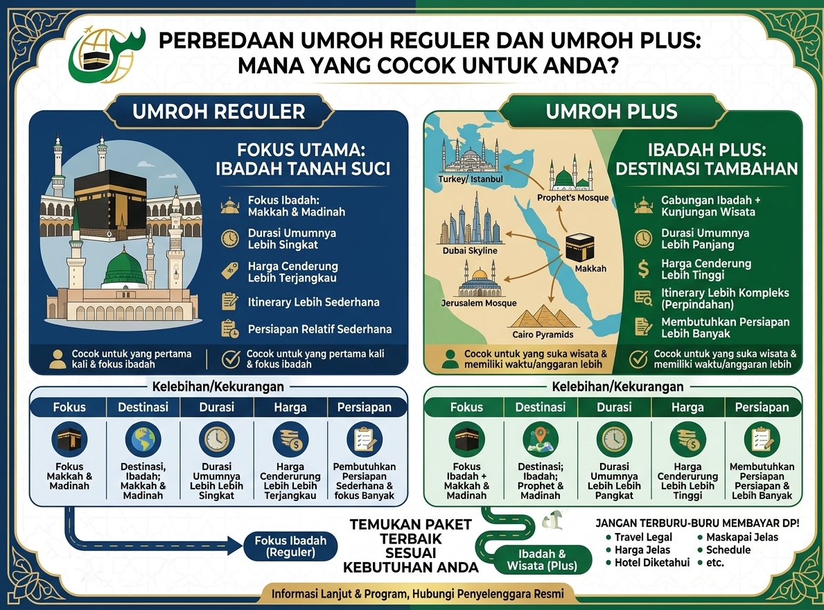 Perbedaan Umroh Reguler dan Umroh Plus: Mana yang Cocok untuk Anda?
