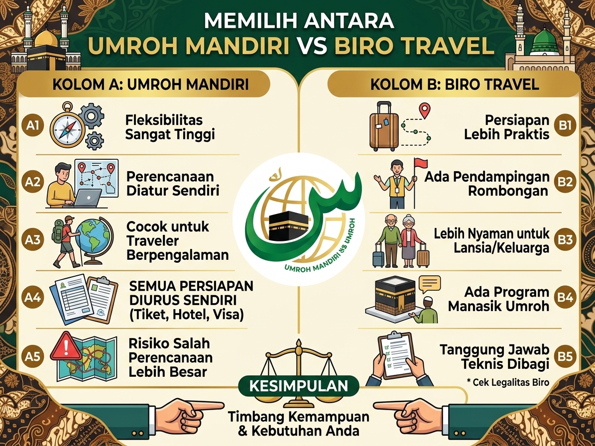 Persiapan Umroh Mandiri vs Menggunakan Biro Travel Resmi