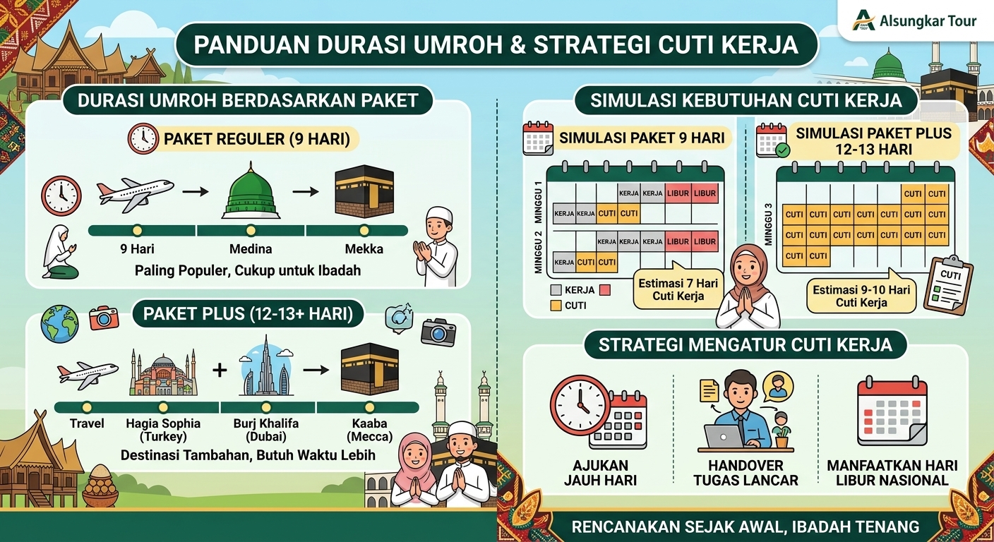 Umroh Berapa Lama Idealnya? Simulasi Waktu dan Cuti Kerja