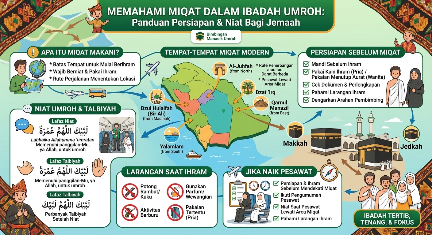 Mengenal Tempat Miqat Makani dan Aturan Berniat Ihram