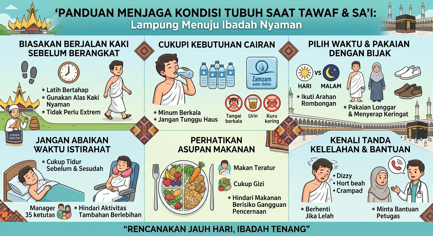 Tips Menjaga Kondisi Tubuh Saat Tawaf dan Sa’i