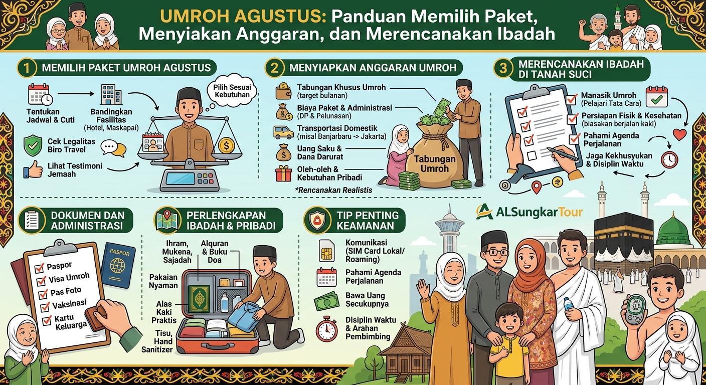 Umroh Agustus: Panduan Memilih Paket, Menyiapkan Anggaran, dan Merencanakan Ibadah