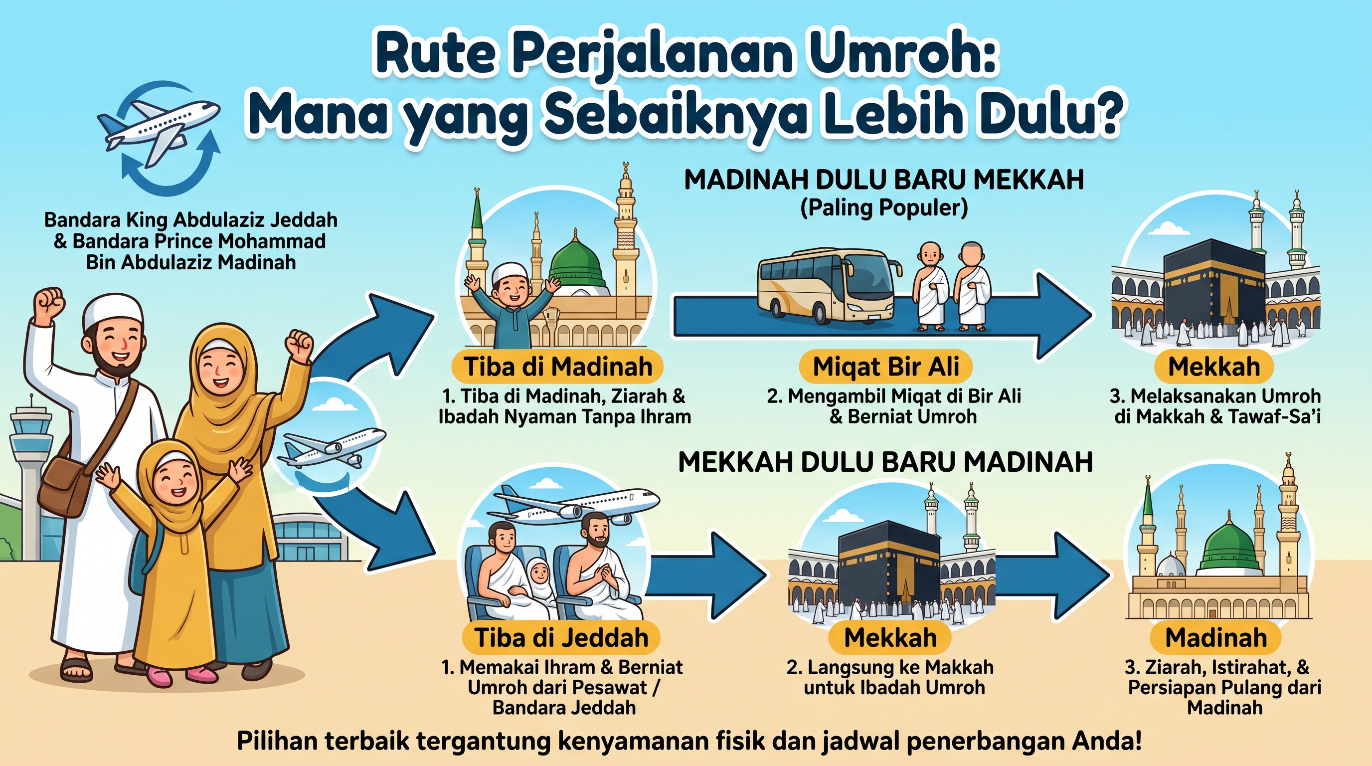 Umroh di Mekkah atau Madinah: Mana yang Sebaiknya Lebih Dulu?
