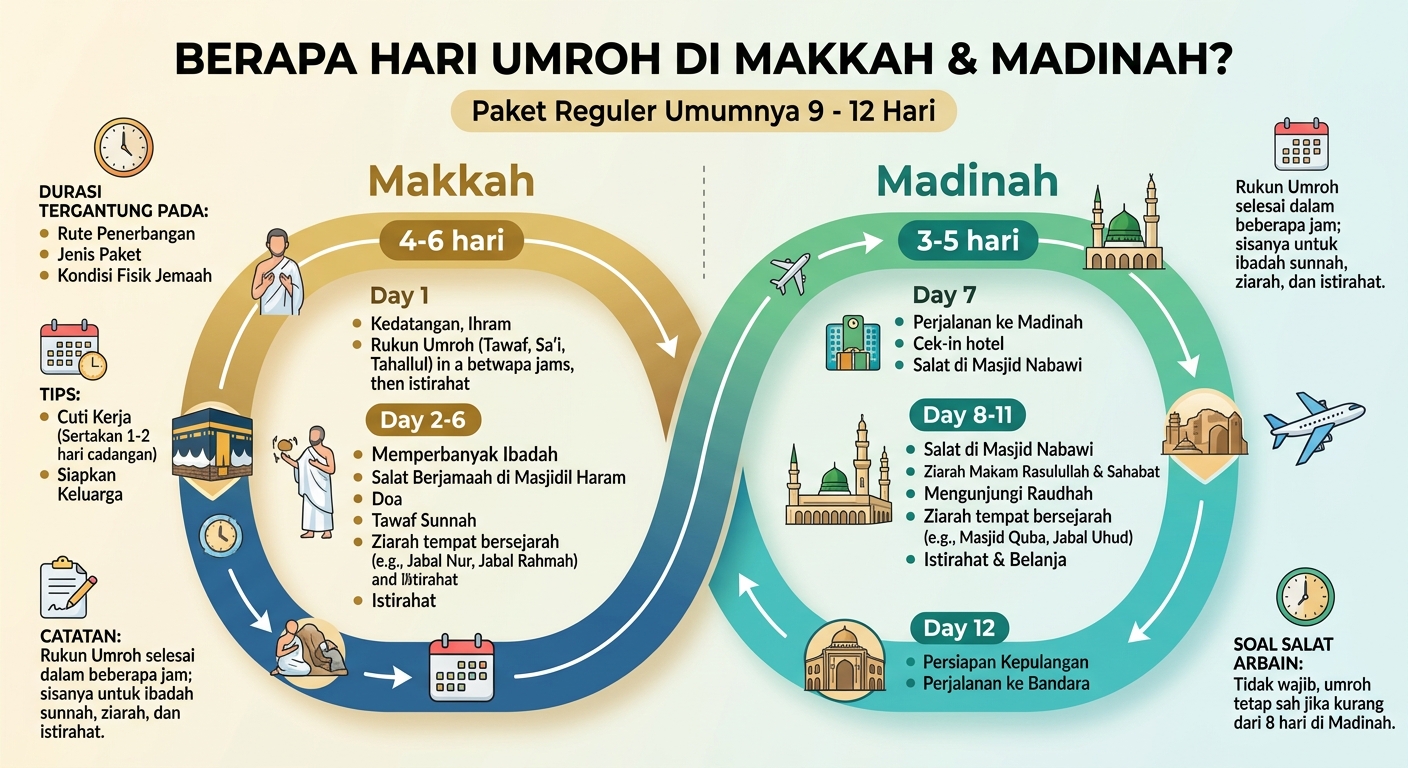 Umroh Berapa Hari di Mekkah dan Madinah? Pembagian Waktu yang Ideal